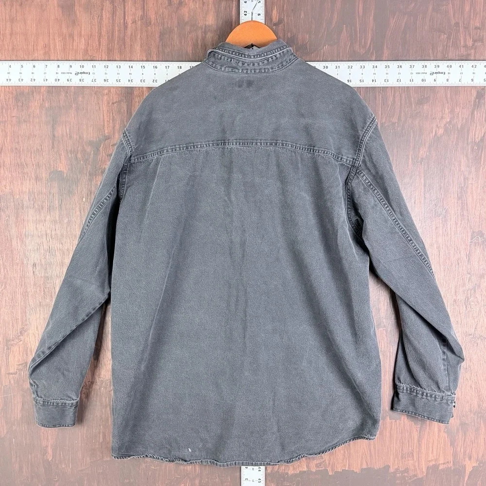 Levis Fade Denim Shirt Y2K Black Red Tab Metal Button L/S Oversized Men's XL VTG